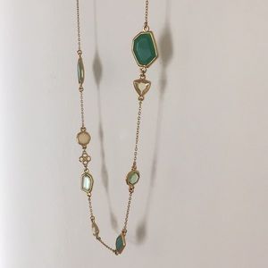 Stella & Dot turquoise green and gold necklace